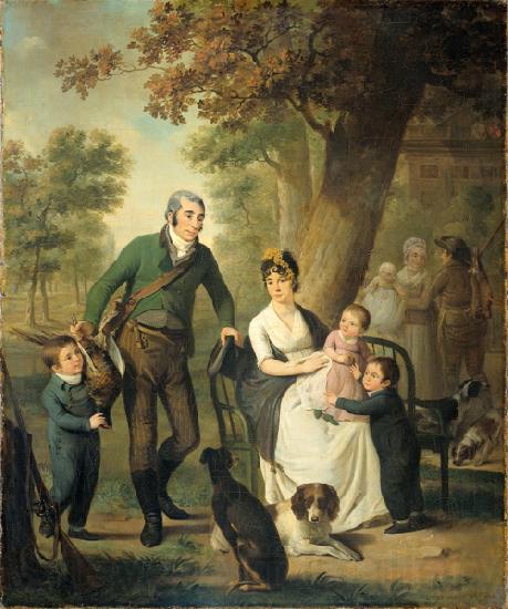 Adriaan de Lelie Jonkheer Gijsbert Carel Rutger Reinier van Brienen van Ramerus (1771-1821) with his wife and their four eldest children. Germany oil painting art